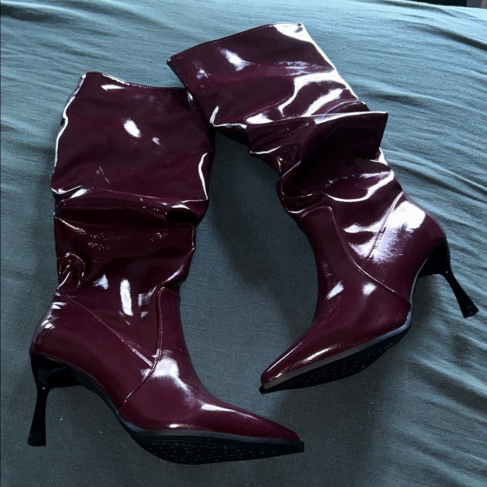 Boots women size 38 burgundy